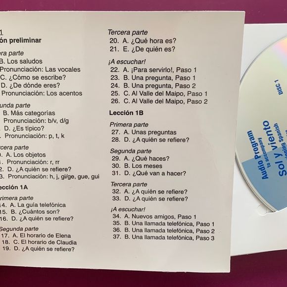 Sol y viento: Beginning Spanish 3rd Edition 4 CDs - Picture 2 of 4